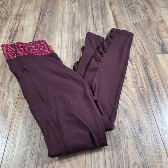 lululemon athletica Pants - lululemon burgundy leggins size 2